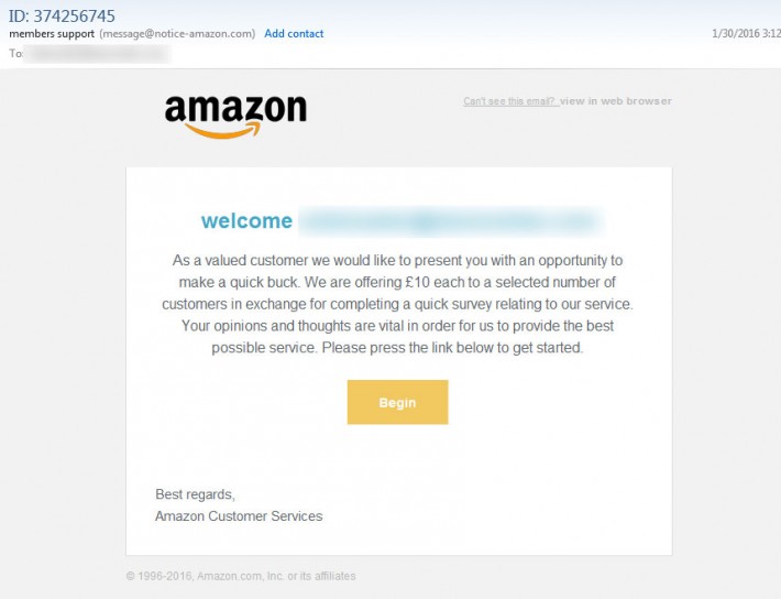 Amazon Survey Scam